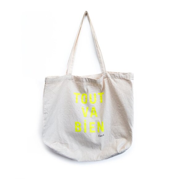 Clare V Tout Va Bien Canvas Large Tote - Picture 2 of 6